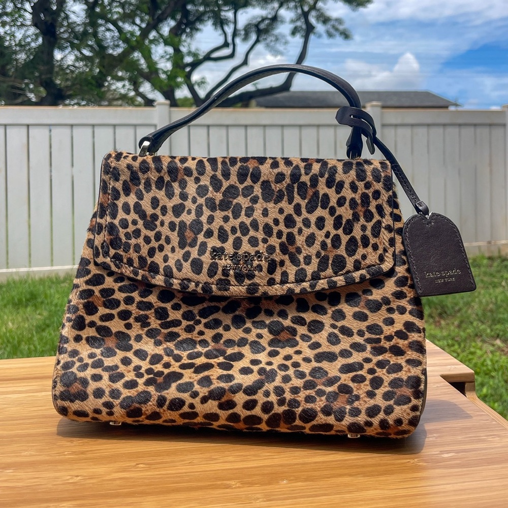 kate spade Leopard Print Top-Handle Satchel - Brown/Black